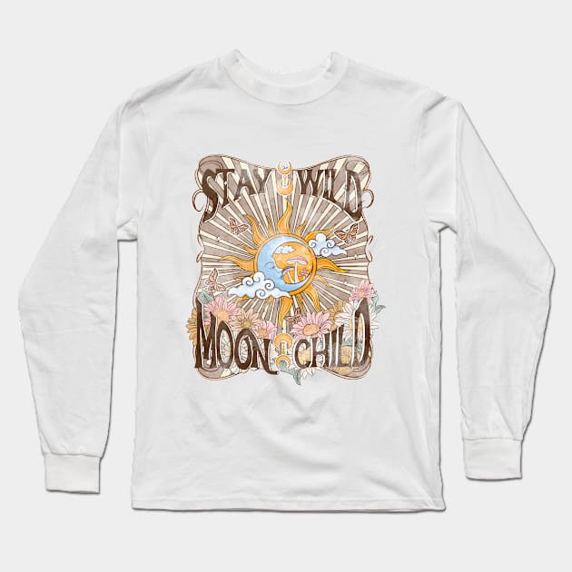 Stay Wild Moon Child Long Sleeve T-Shirt by Nessanya